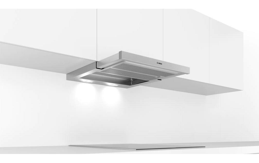 Flachschirmhaube DFR067T51 5 Stufen<br>Teleskop-Dunstabzugshaube für den Einbau in einen 60 cm breiten Oberschrank