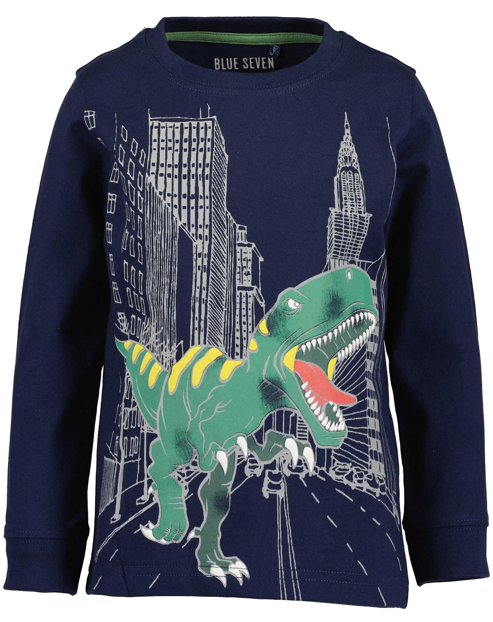 Langarmshirt DINO IN THE CITY in ultramarin