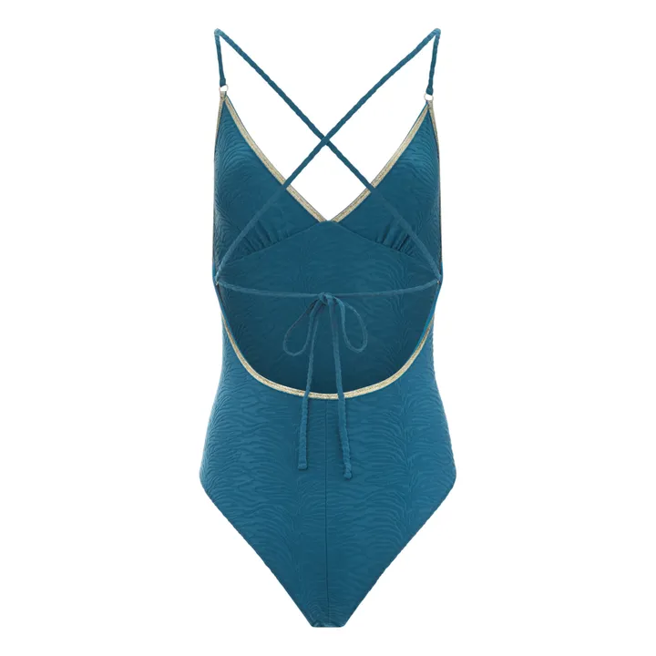 La Nouvelle Maillot 1 Pièce Gilda Zèbre | Bleu pétrole