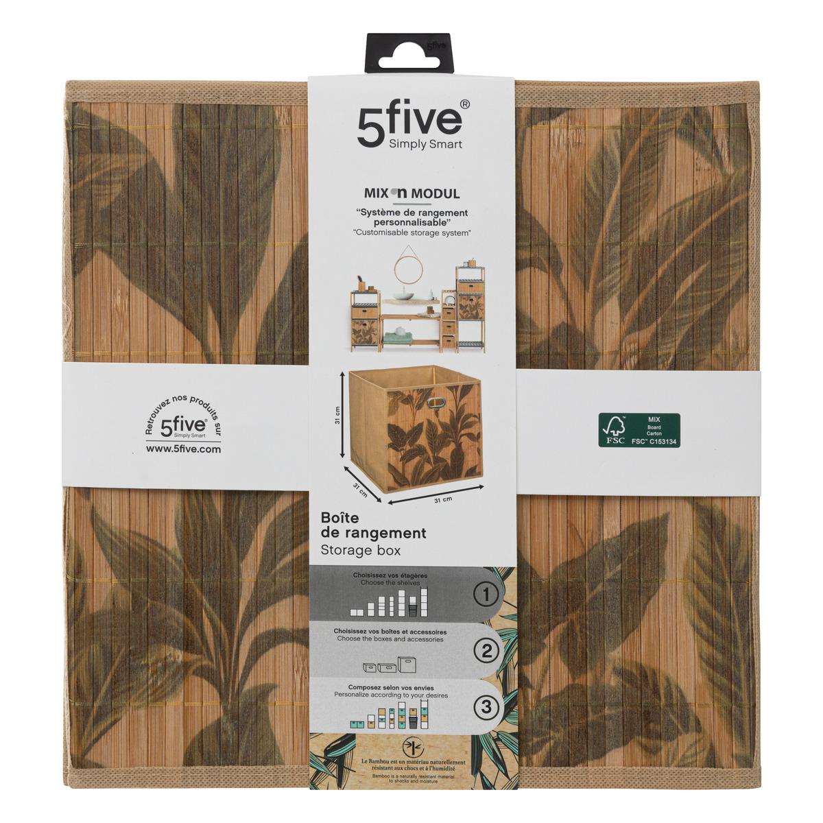 PANIER DE RANGEMENT BAMBOU PRINT 31X31CM