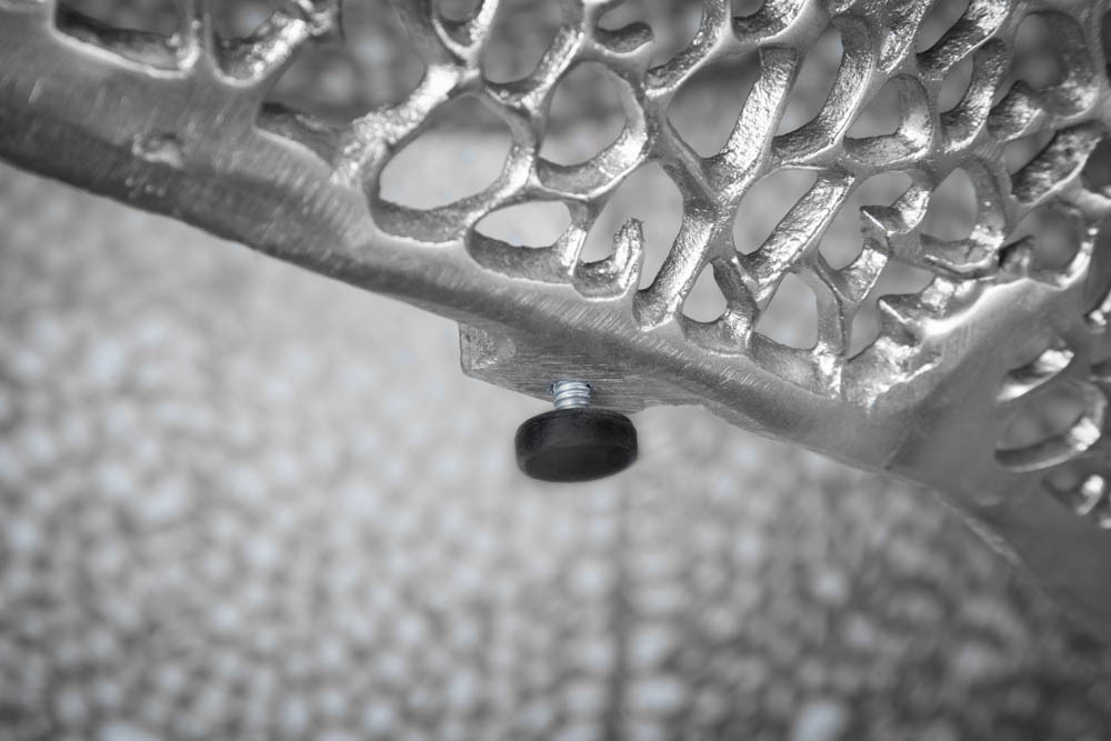 Filigraner Design Couchtisch ABSTRACT LEAF 80cm silber Handarbeit