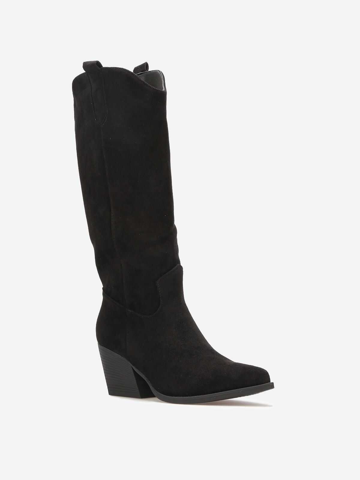 Bottes santiags en suédine- Noir