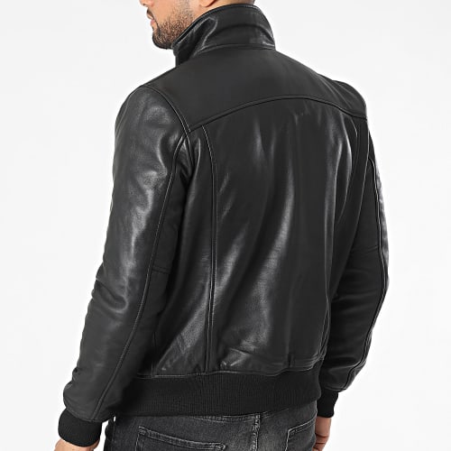 Veste Cuir Col Mouton LCFRESNO Noir