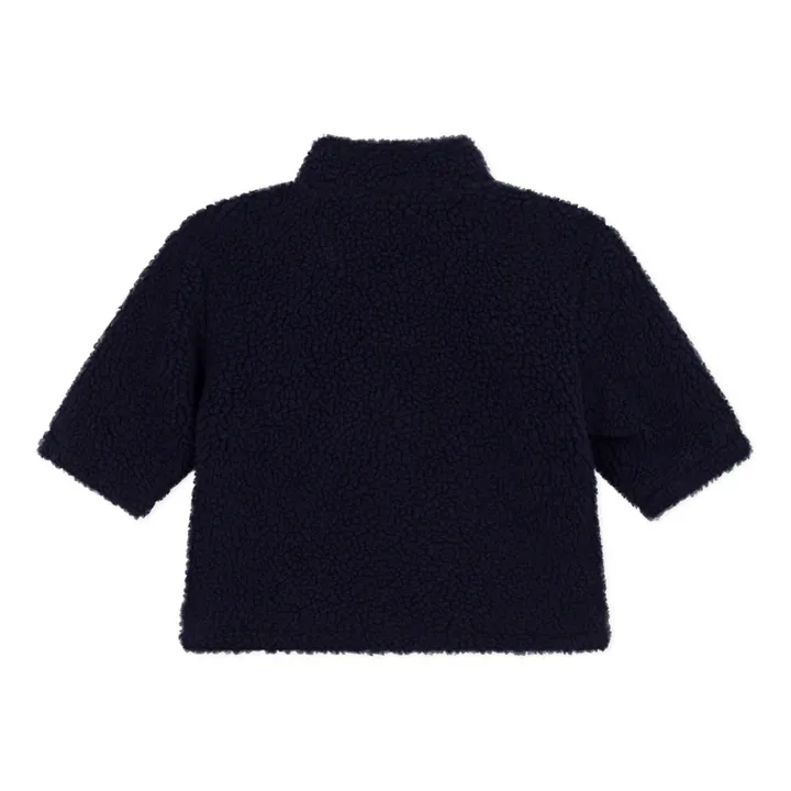 Petit Bateau Veste en Sherpa Zippée | Bleu marine
