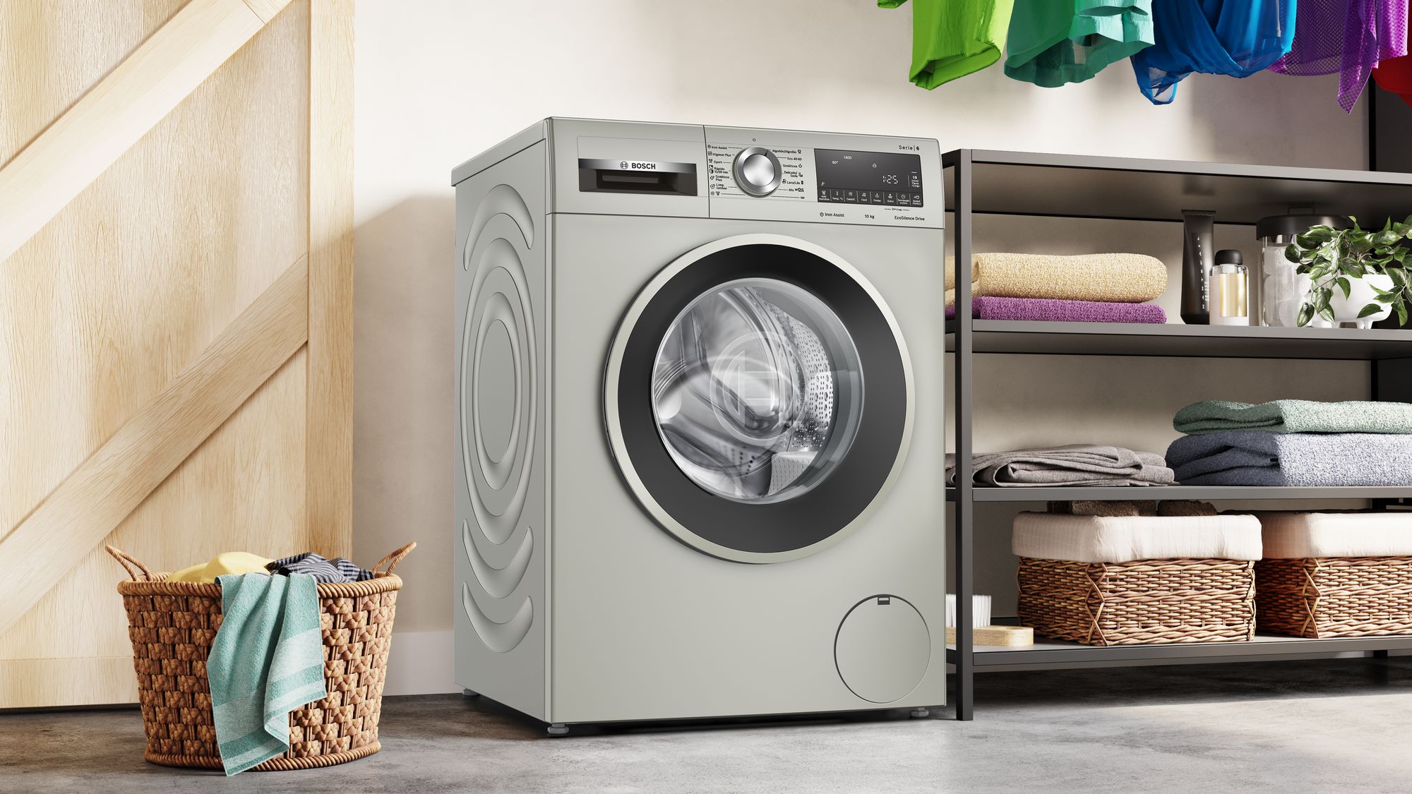 PRODUTO RECONDICIONADO # Máquina de Lavar Roupa Série 6 com Carregamento Frontal, 10 kg, 1400 rpm, Aço Inoxidável Fosco Anti-Impressão Digital WGG254ZXESB