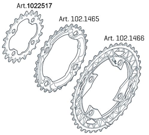 SLX  M672 Kettenblätter, 4arm, 10fach, LØ 6496mm  schwarz  30 Zähne