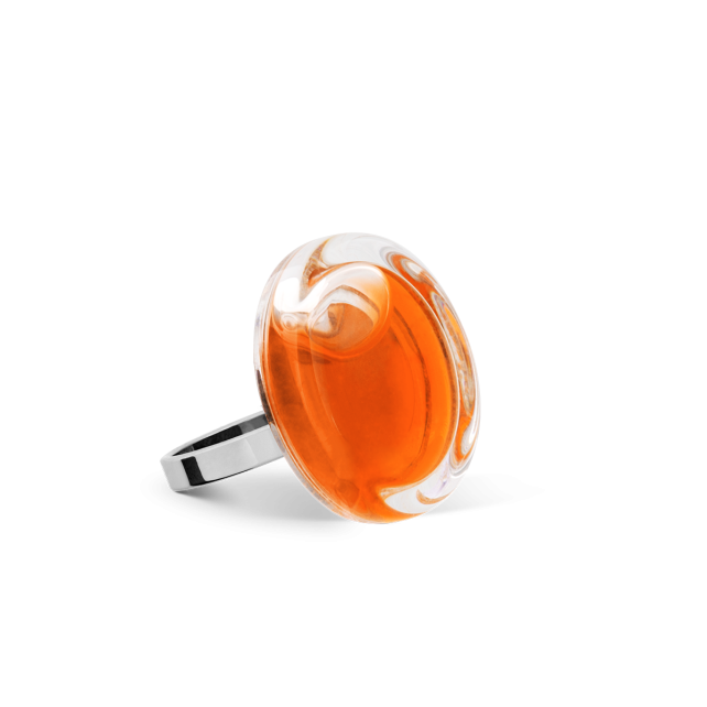 Bague en verre soufflé - Cachou Nano Transparent
