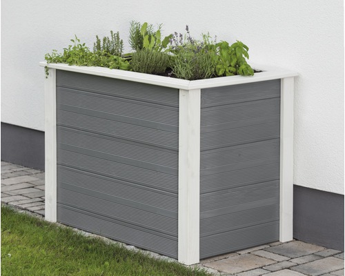 Klassieke verhoogde tuinbak Konsta 106x65x78 cm grijswit