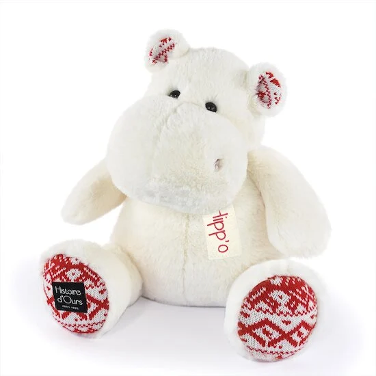Les Hippos Peluche   Blanc Noël        40 cm   de               Histoire d'ours