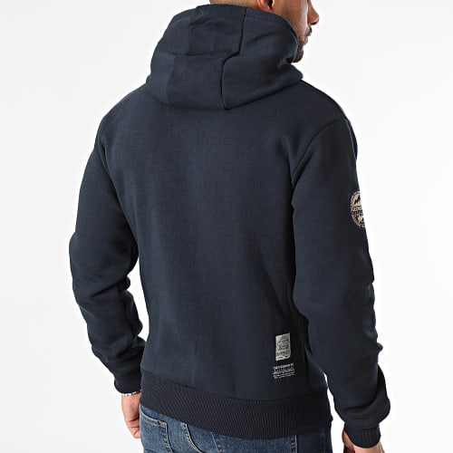 Sweat Zippé Capuche Bleu Marine