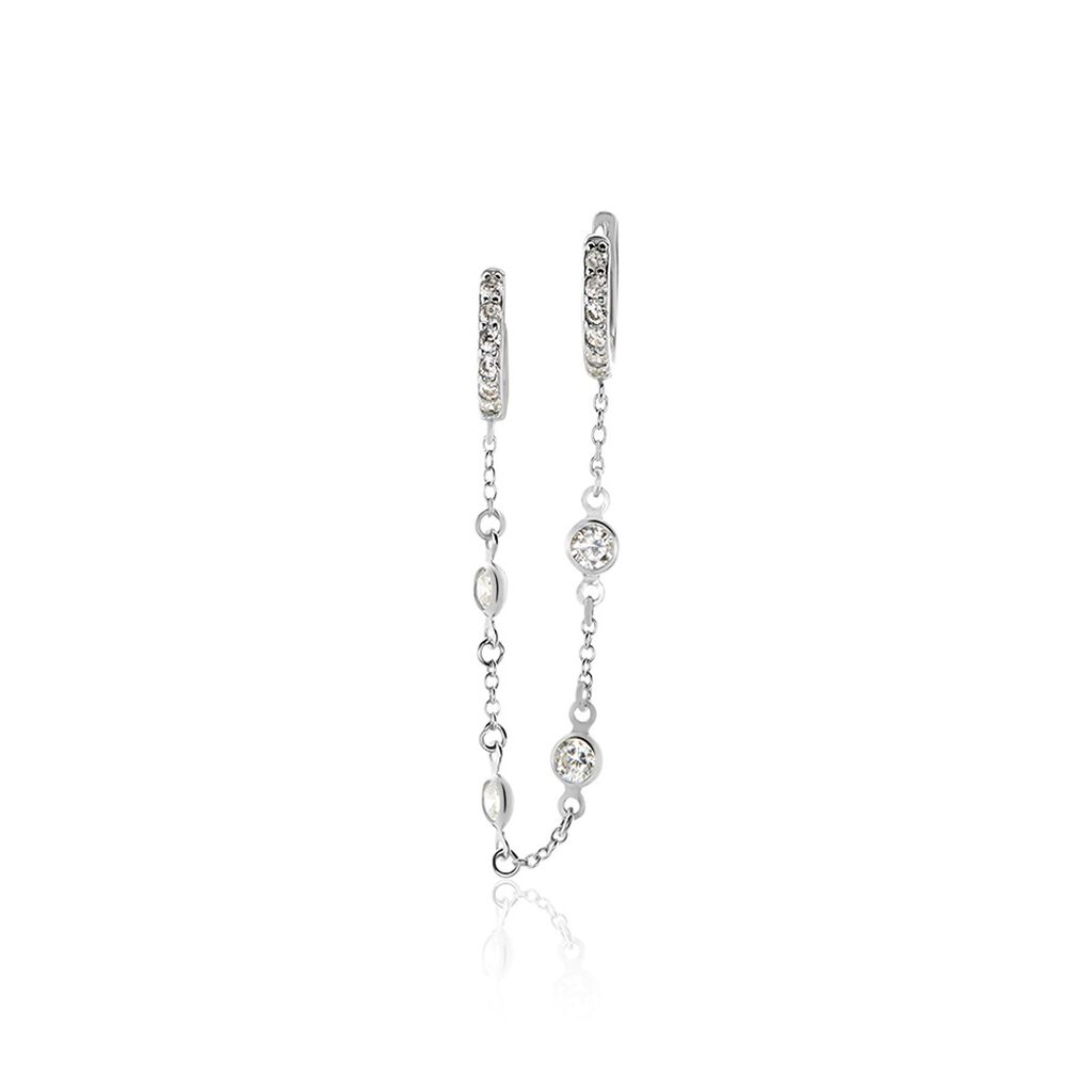 Bijou D'oreille Unitaire Argent Blanc Gretus Oxydes De Zirconium
