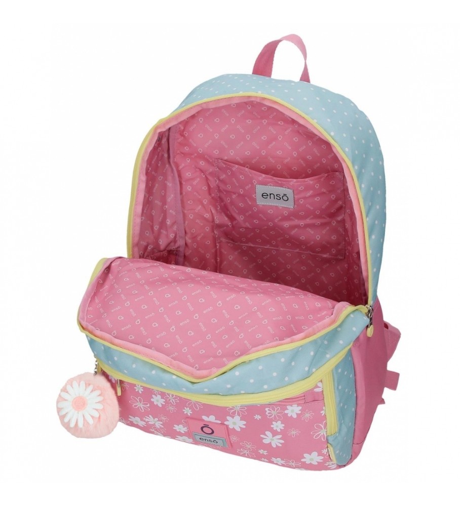 Mochila escolar Enso EnsoDaisy com rodinhas rosa