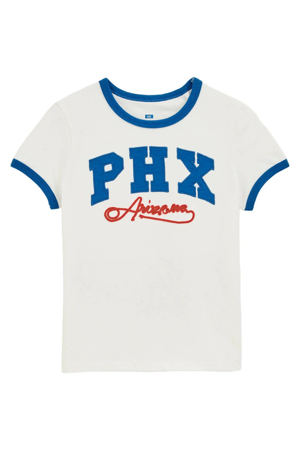 WE Fashion T-shirt wit/blauw
