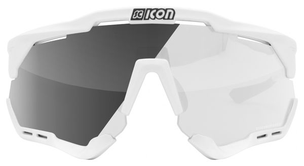 Lunettes SCICON Aeroshade XL Blanc Brillant / Photochromic Silver Mirror