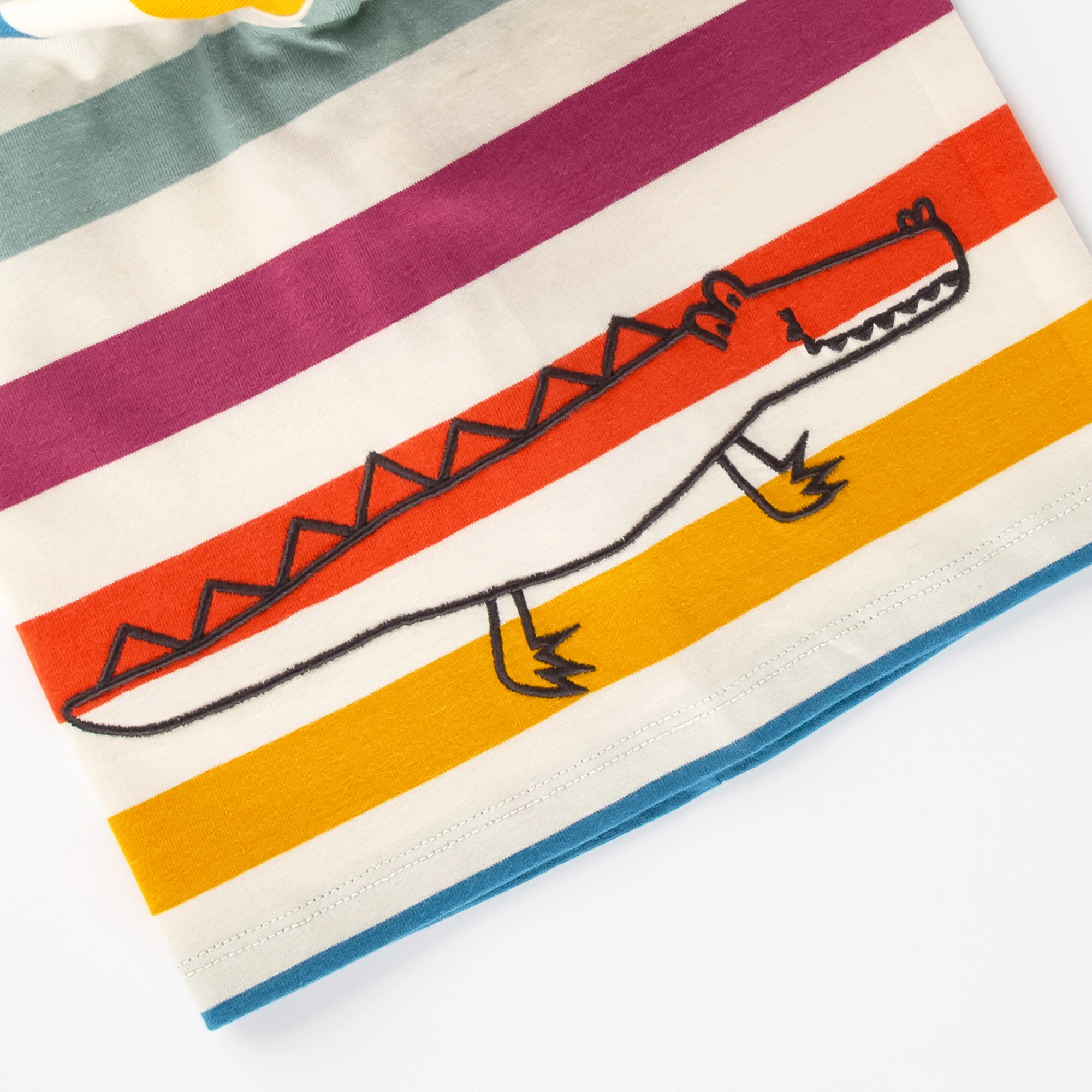 T-Shirt B - WILD CROCODILE STRIPES in ecru/bunt