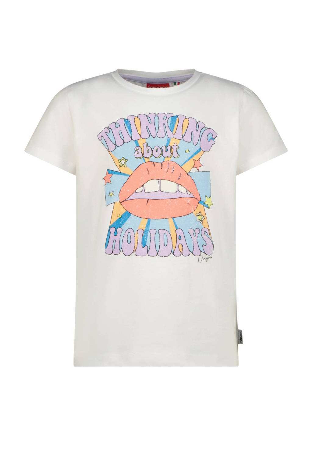 Vingino T-shirt Harloua met printopdruk wit