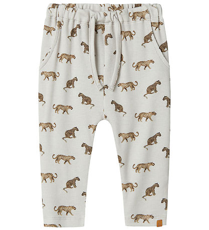 Lil' Atelier Hosen - Rib - NbmGavo - Dampf Blue m. Print