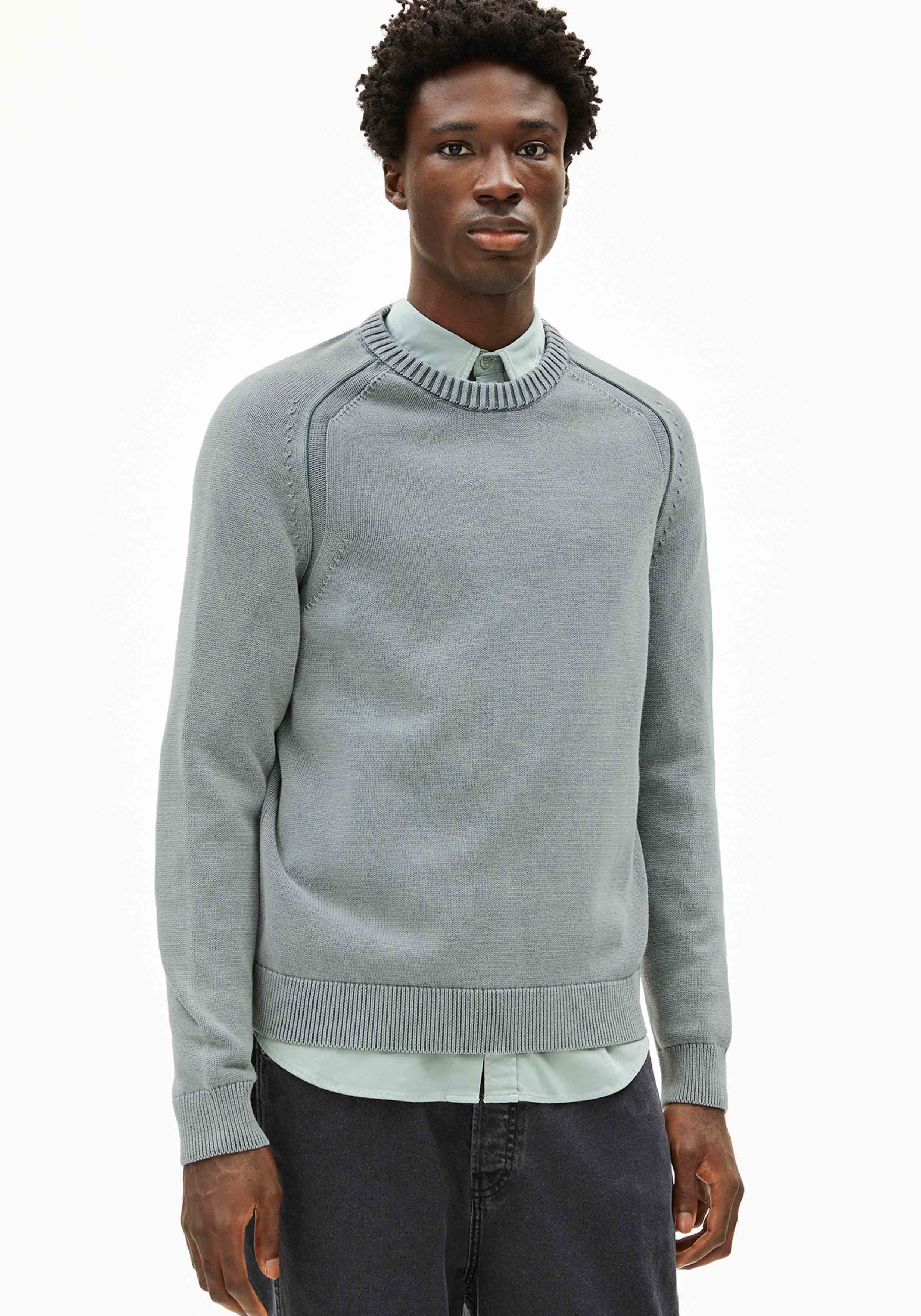 Armedangels Strickpullover Vaanjo Gmt Dye Space Steel
