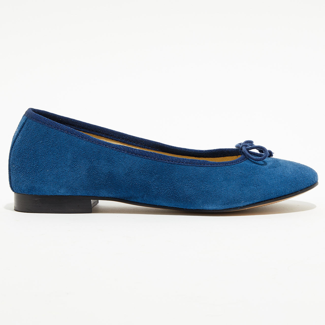 Quartier Latin Ballerines en Velours de Cuir Jeanne marine