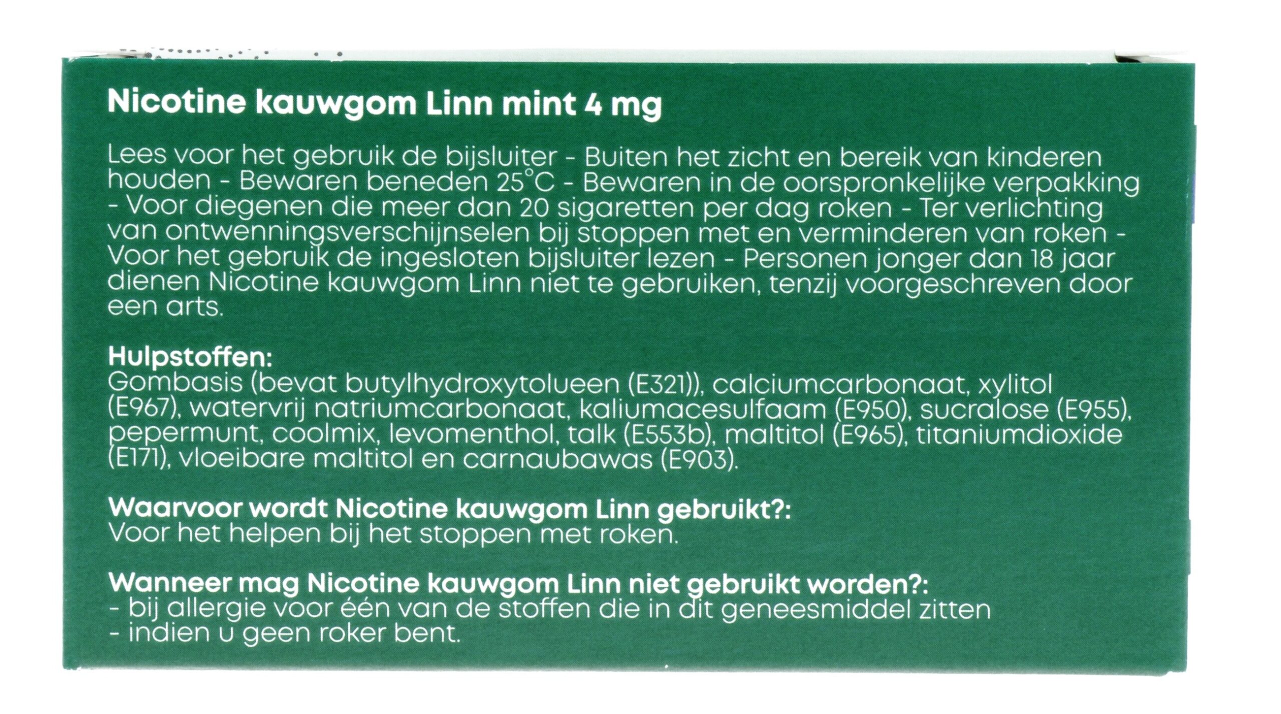 Linn Nicotine Kauwgom Mint 4Mg (96 stuks)
