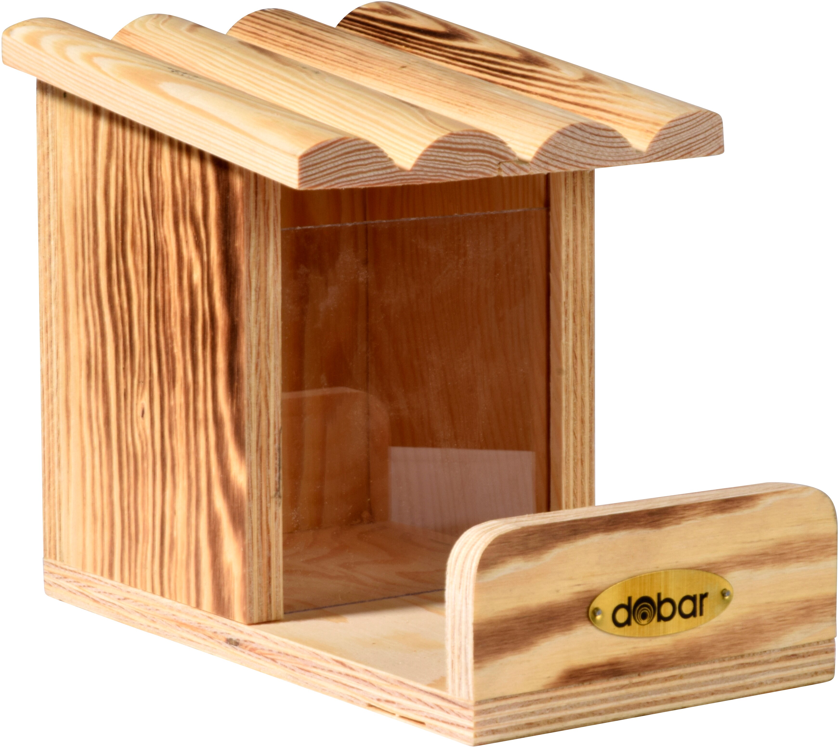 Eichhörnchen-Futterstation mit Futtersilo, Futterstelle aus Holz