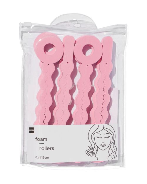 8 bigoudis en mousse 18 cm