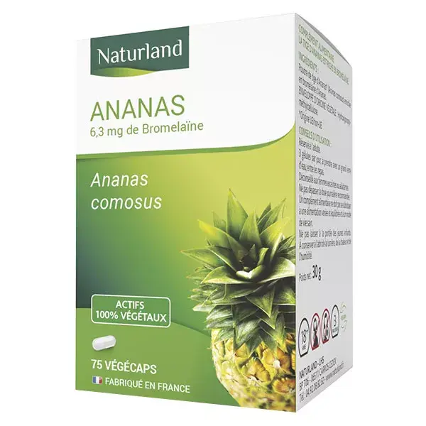 Naturland Caule de Abacaxi 75 cápsulas vegetais