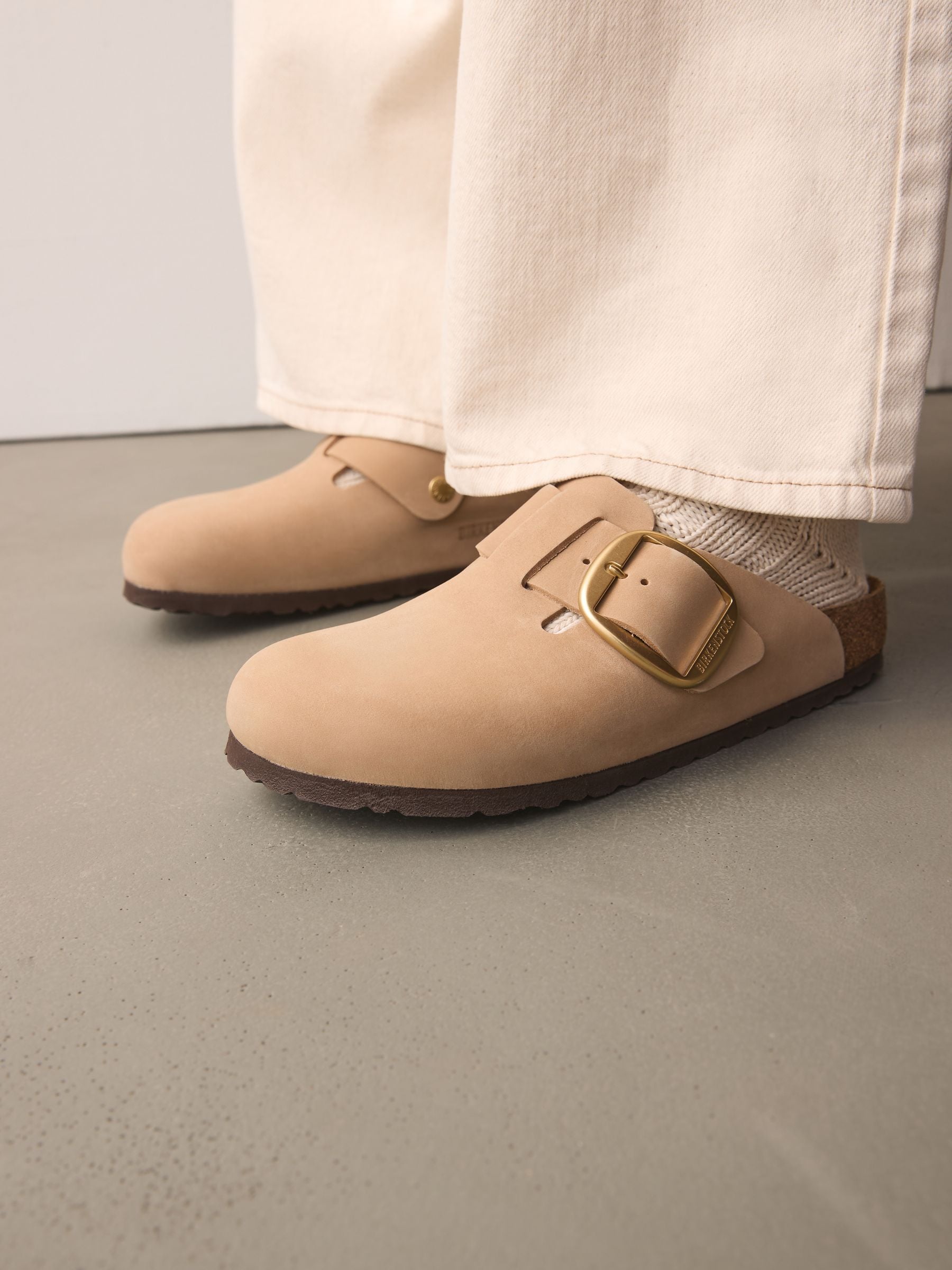 Birkenstock Boston klompen met grote gesp