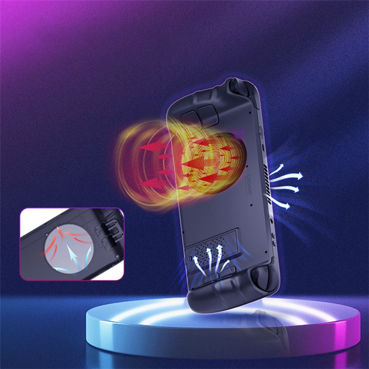 Steam Deck / OLED Kühlende Rückplatte mit Lüfter und RGB LED - Schwarz