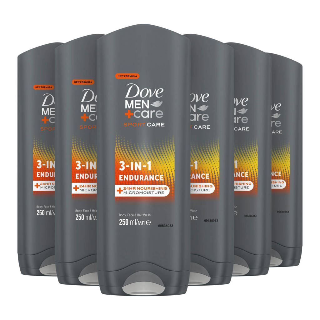 Sport Care Endurance 3-in-1 douchegel - 6 x 250 ml