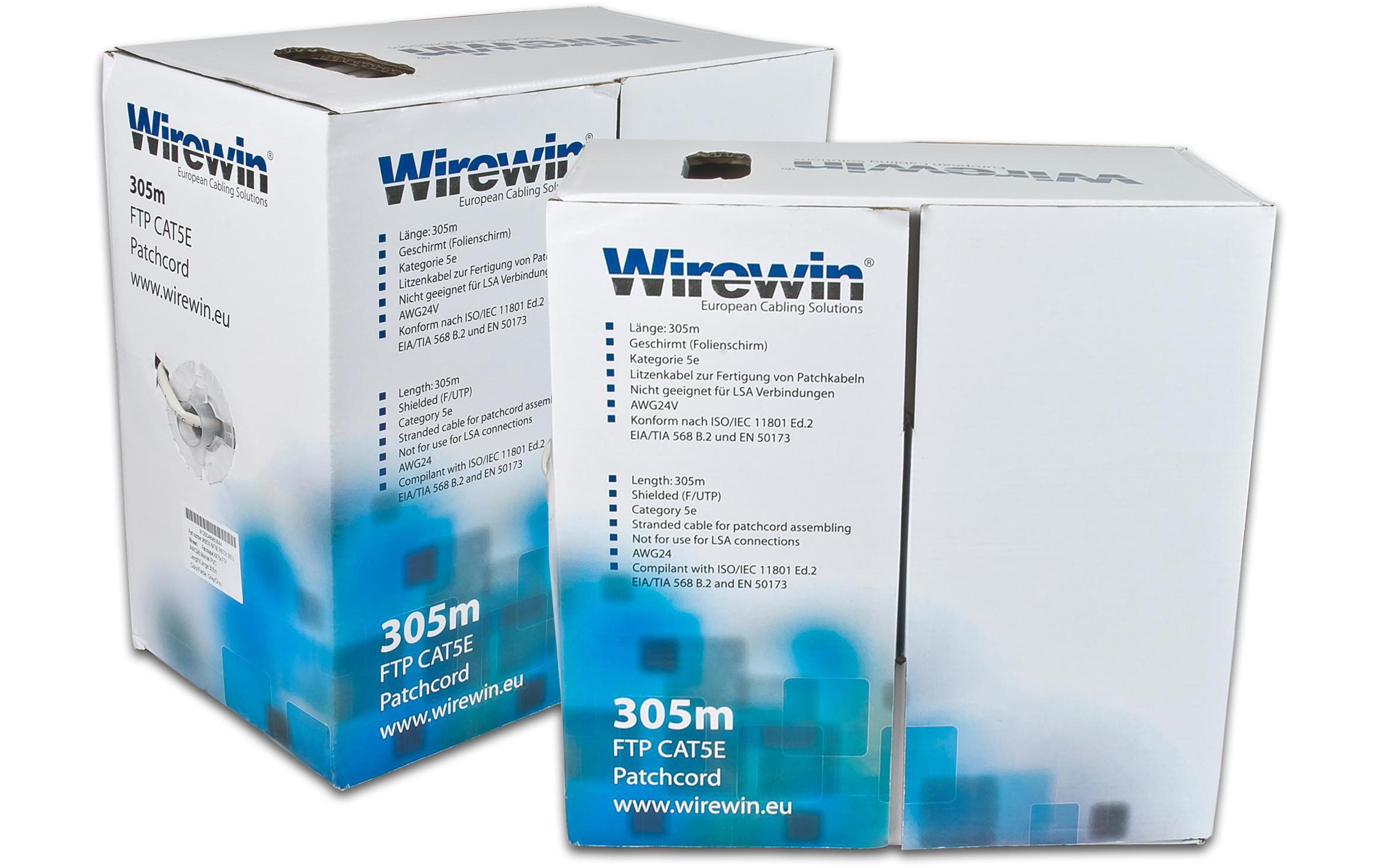 Rangierkabel VKBOX KAT5E PATCH Cat 5e, F/UTP, 305 m, Grau<br>KAT5E Patchkabelbox, grau, F/UTP