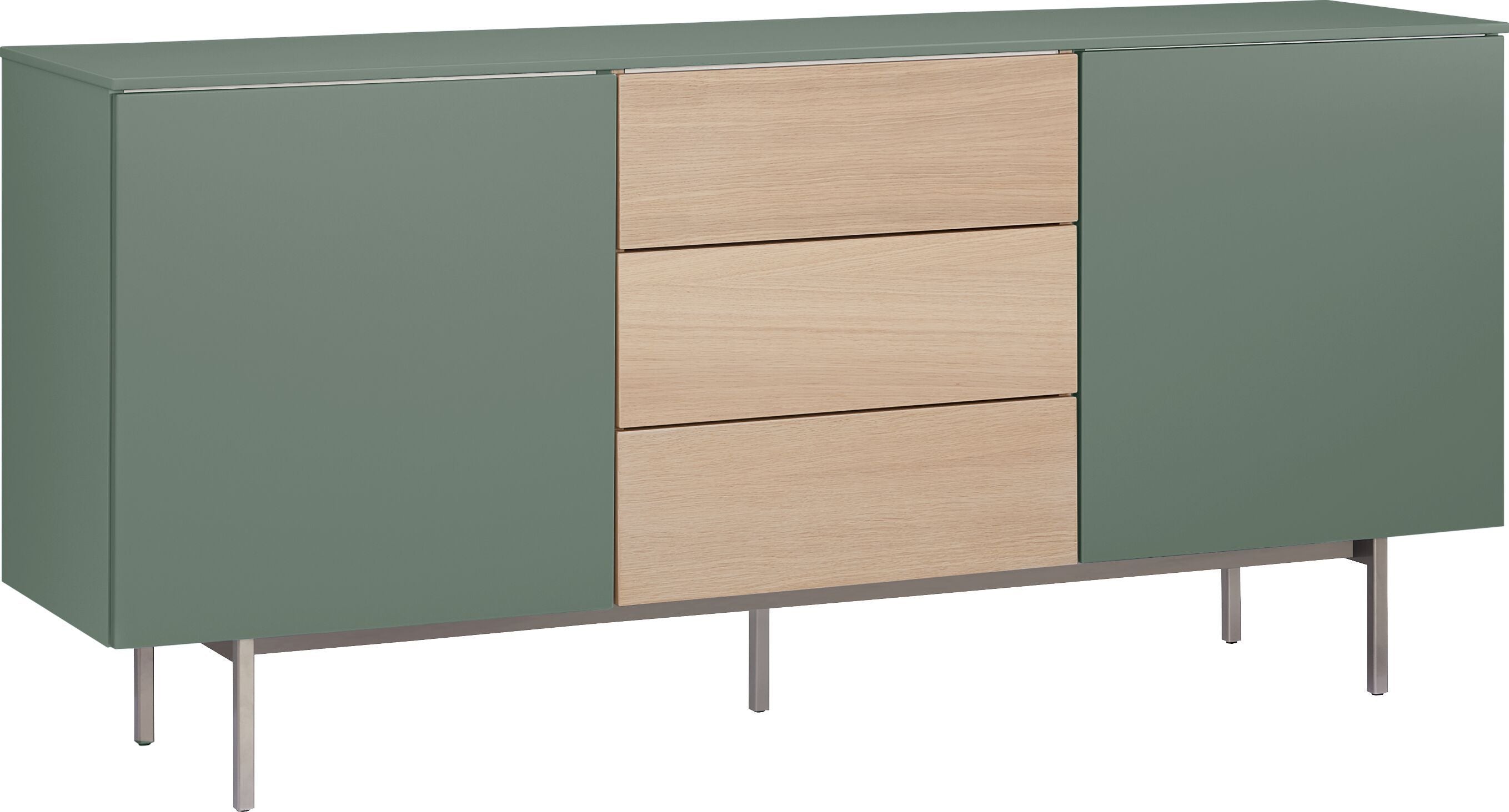 TILL Sideboard - Grün / B: 168.0 cm x T: 41.0 cm x H: 77.0 cm