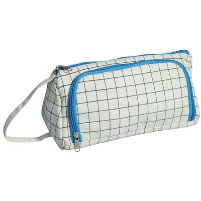 Trousse Walker Canvas grid - 1 compartiment - noir/bleu