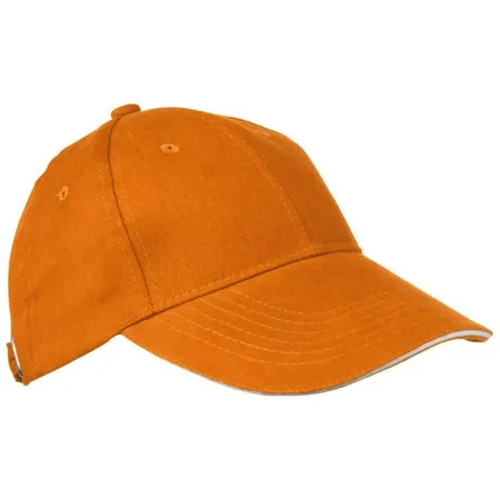 Macma Baumwoll-Basecap mit silbernem Metallverschluss, orange, 1 Stück
