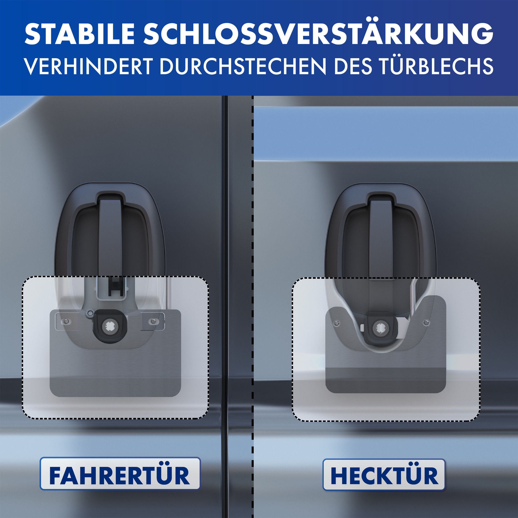 LAINFELD Einbruchschutz Prick Stop Fahrertür   Hecktür Türsicherung für FIAT Ducato, Citroen Jumper, Peugeot Boxer