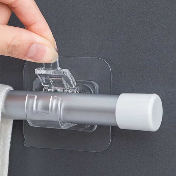 2-pack selvklebende gardinstangholder for stolpen