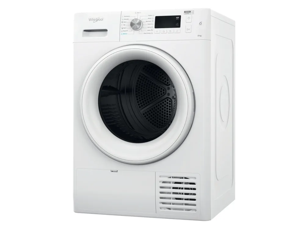 Whirlpool FFT M11 82 EE R, Fritstående, Front-læsning, Kondensering, Hvid, Knapper, Dreje, Højre