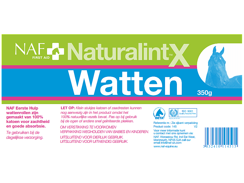 NAF Wattenrol – Absorberende onderlaag voor verband en wondverzorging bij paarden