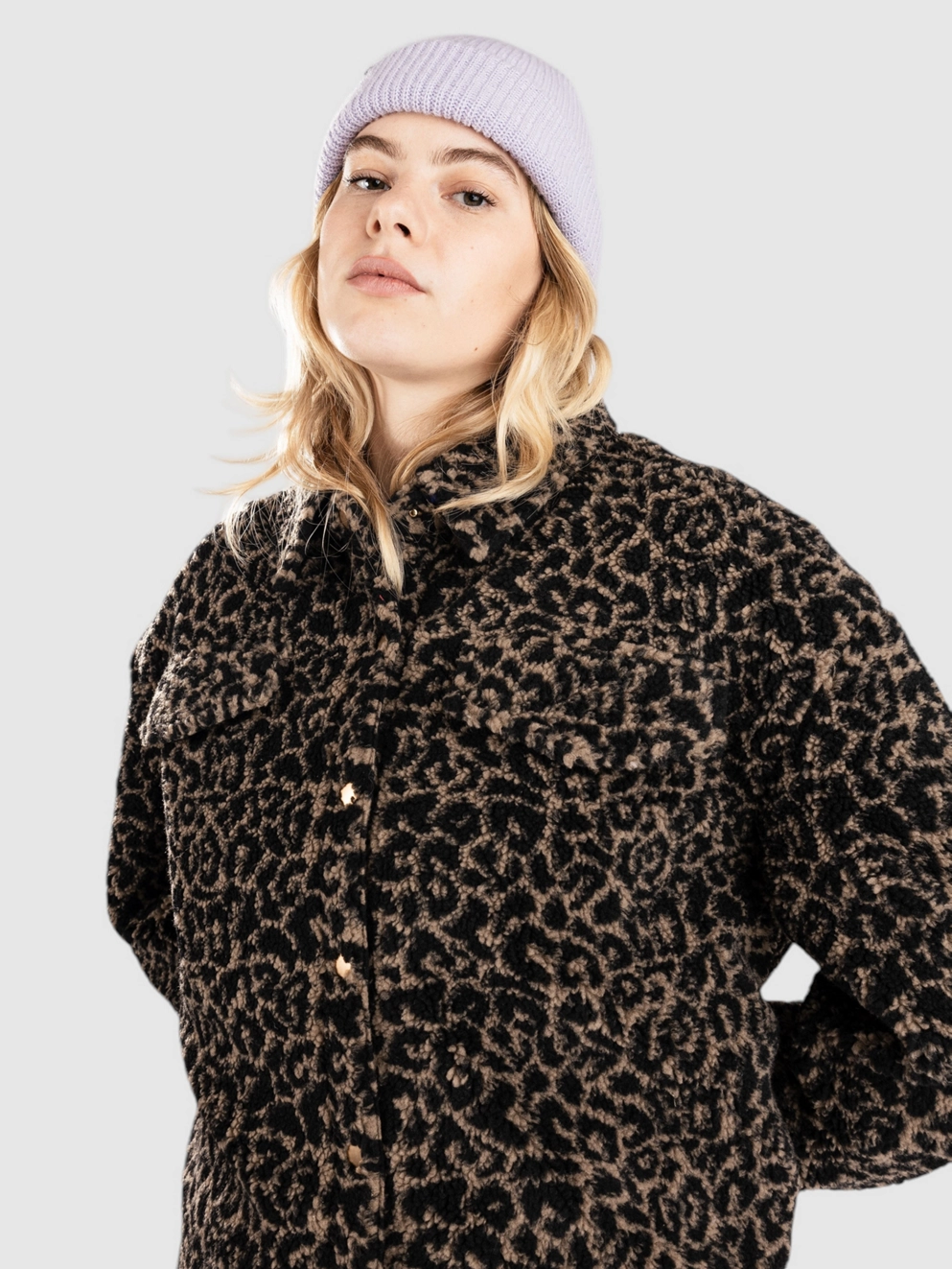 Urban Classics AOP Sherpa Overshirt Jacket darktaupeleo