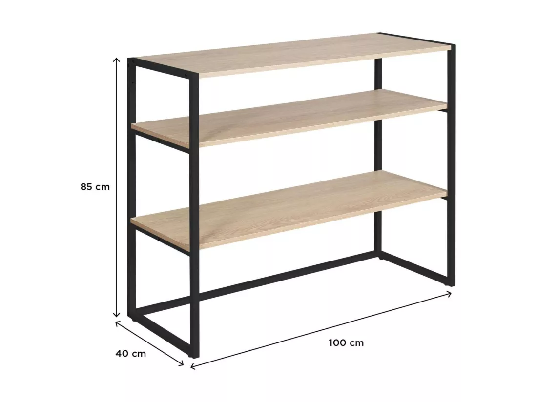 Portant vêtements sous combles étagères noir L100 x H85 cm
