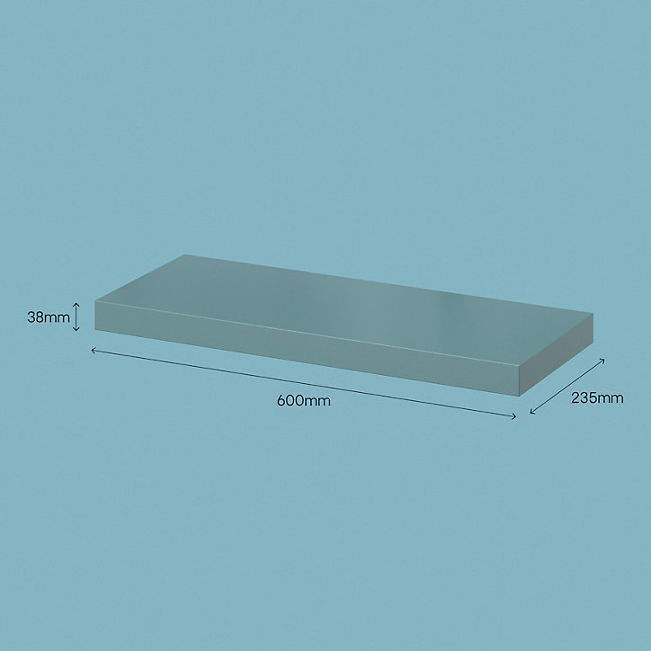 Tablette murale avec fixation invisible GoodHome Cusko bleu canard 60 cm
