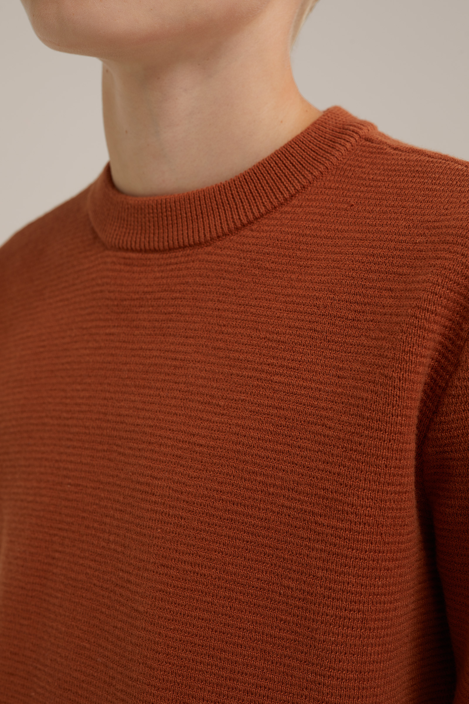 Jongens gebreide trui met ribstructuur WE Fashion Kaneelbruin