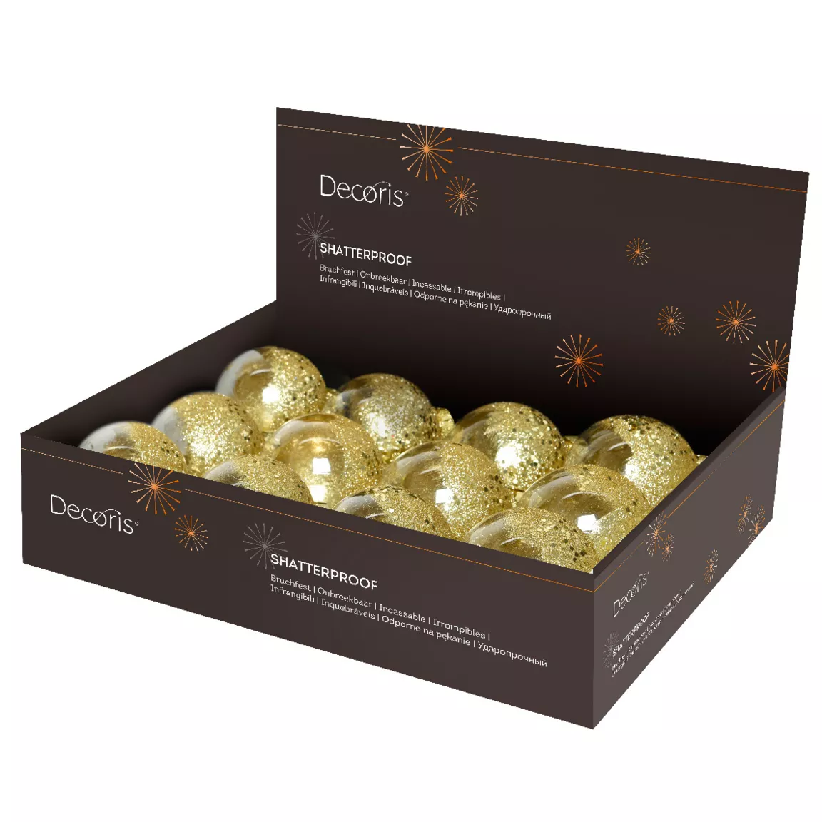 Lot de 12 boules de Noël transparentes (D80 mm) Zéli