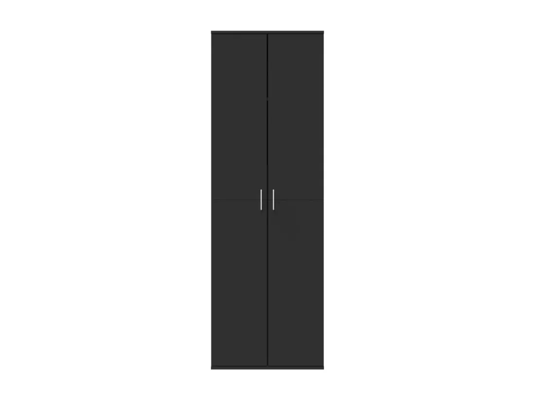 Buffet haut noir 60x35x180 cm bois d’ingénierie