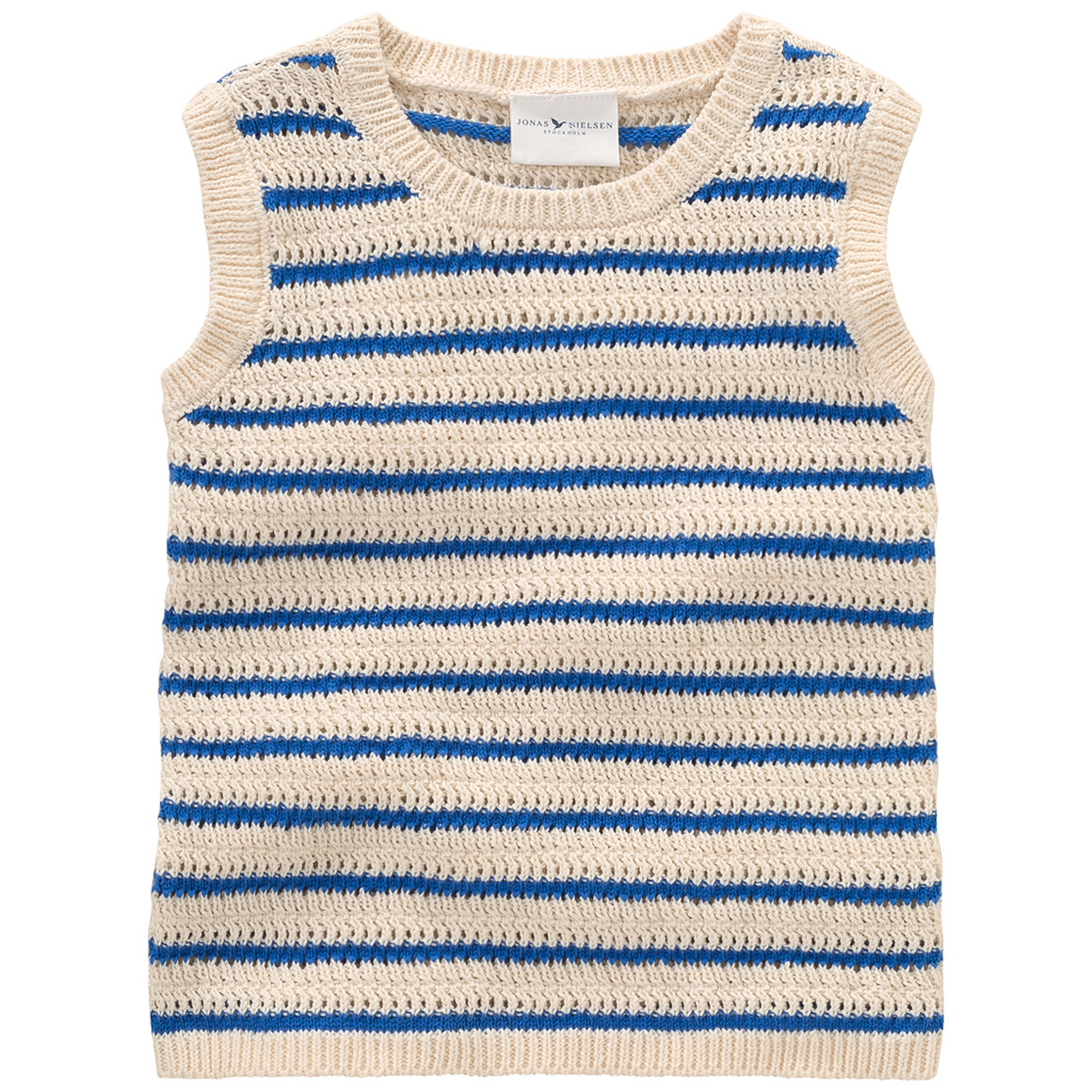 Jonas Nielsen Mädchen Strick-Top mit Streifen blau / hellbeige