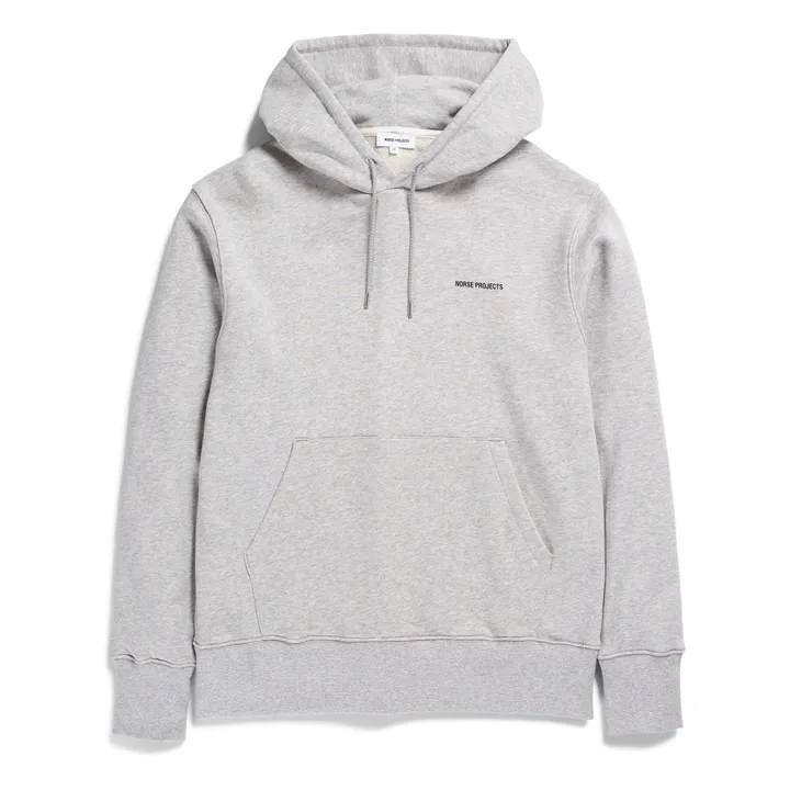 Norse Projects Hoodie Coton Bio Arne Logo | Gris chiné