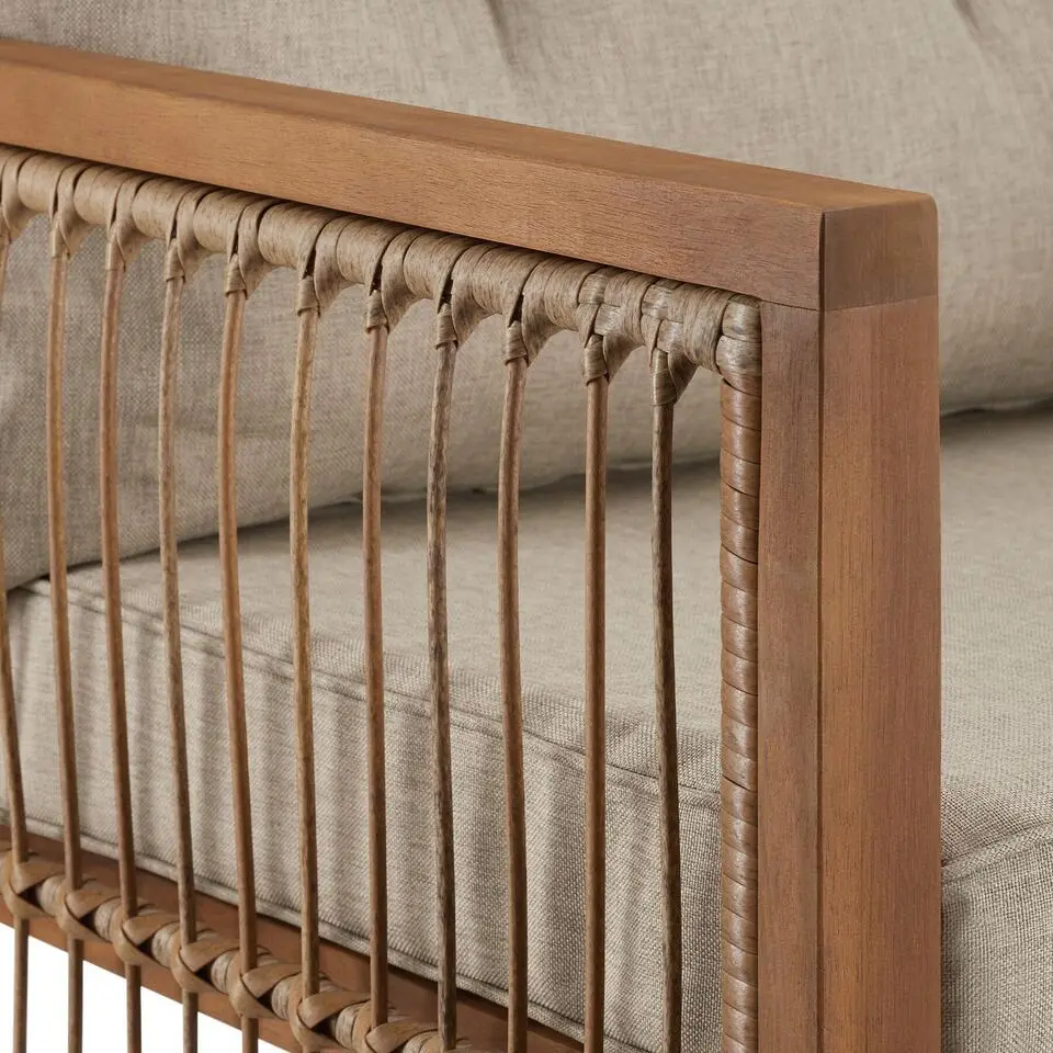 tectake Loungeset Eivissa in rope-design met XXL-bekleding, Natuur