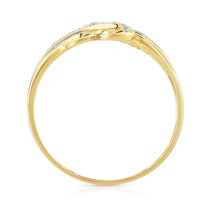 Bague or 375 2 tons diamants