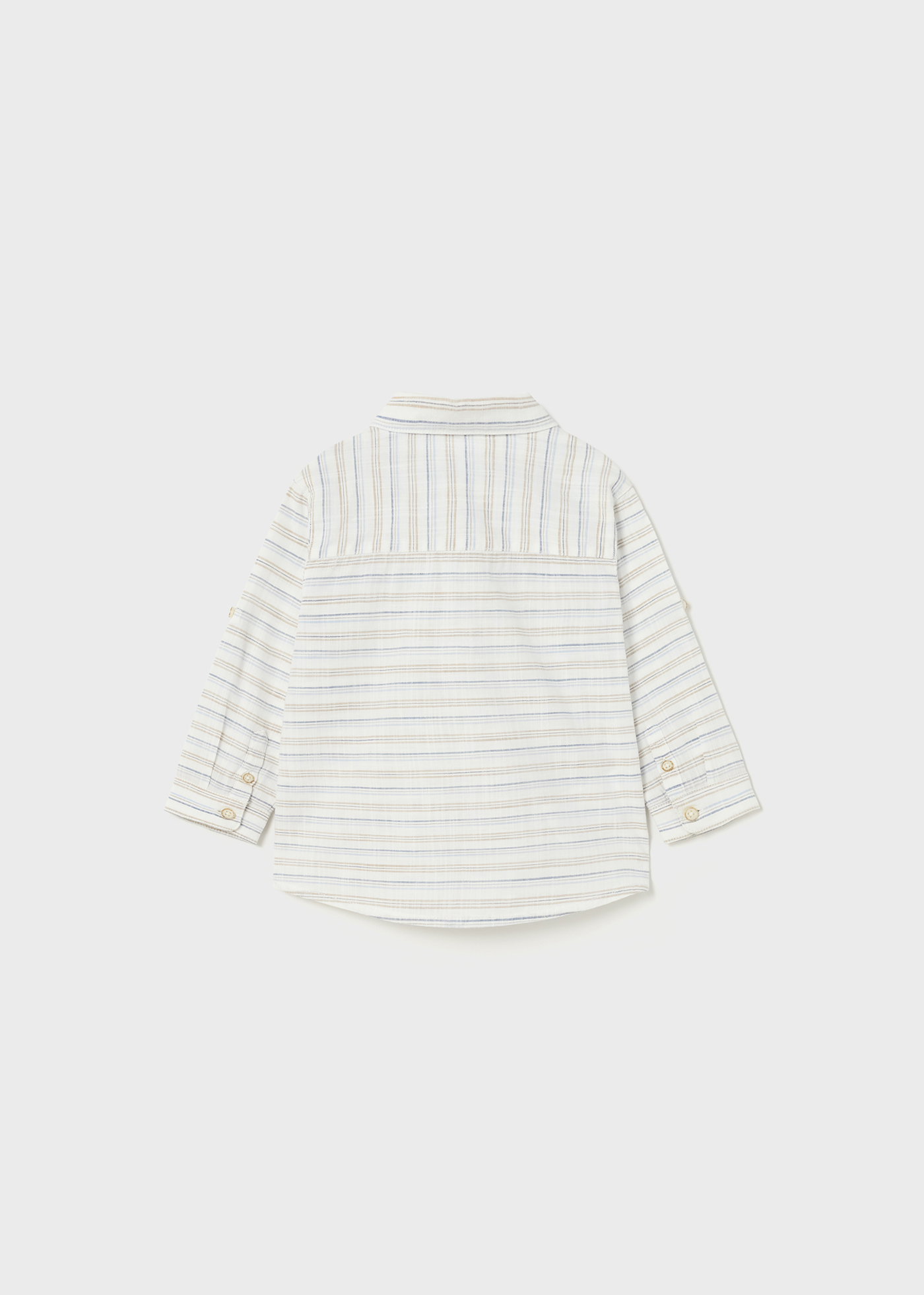 Camisa polo listrada horizontal de algodão sustentável para bebê