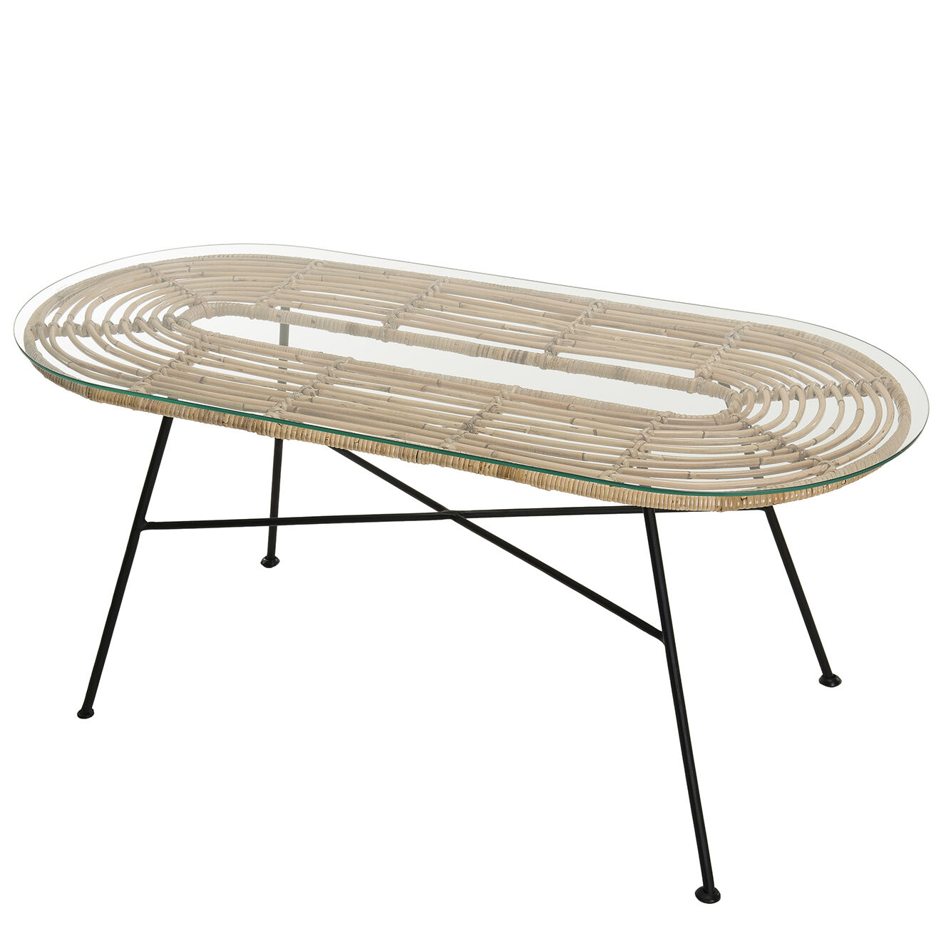 Macabane Table Chloé bois/verre - 100x45 cm